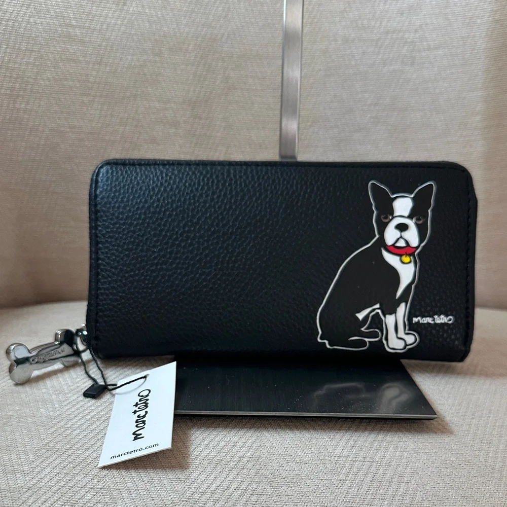 Marc Tetro Black Wallet with Dog Design